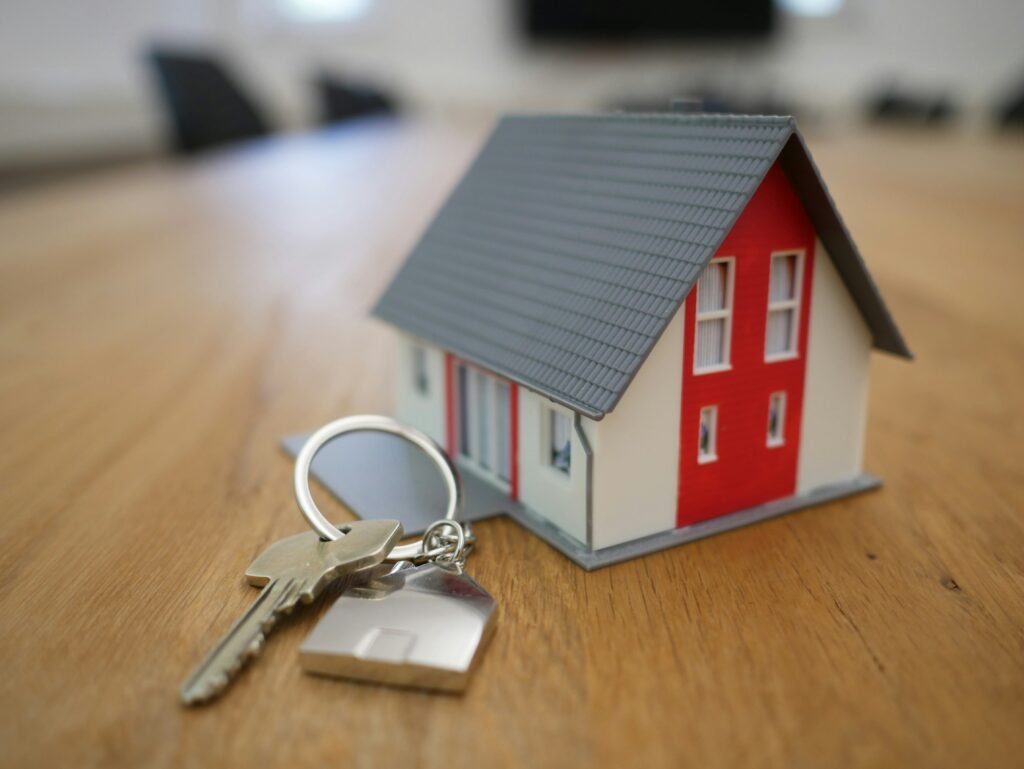 model house with keys